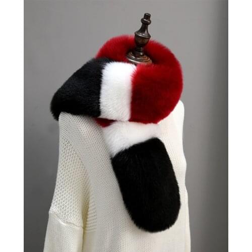 Lady Blinger new faux fox fur scarves patchwork fur shawls and fur wraps long collar scarf winter party scarf