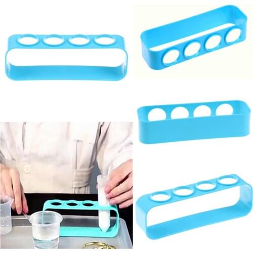 1PC Plastic Blue Test Tube Rack 4 Holes Holder Support Burette Stand Lab Test Tube Stand Shelf School Supplies Dia 30mm