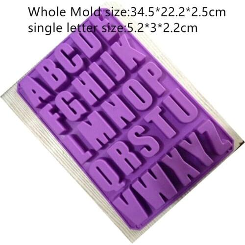 26 English letters Molds Food Grade Silicone Soap Mold for DIY chocolate ice cube pudding cake decorating