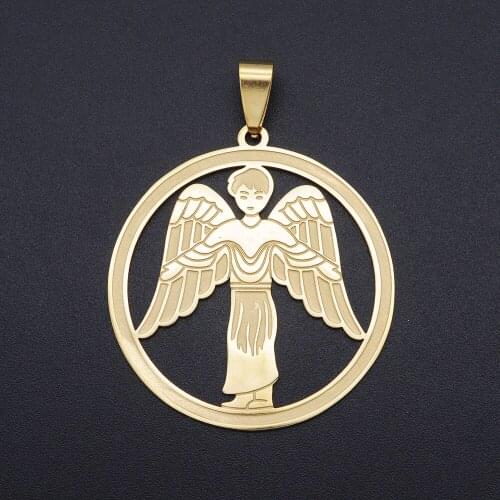 3pcs/lot 37x48 Stainless Steel Angel Hip Hop Pendant Wholesale Mens Necklace Pendant Never Tarnish Womens Necklaces Pendants