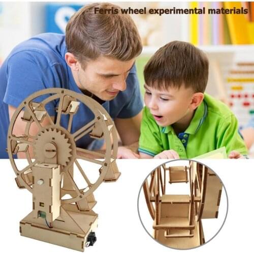 3D DIY Electric Craft Ferris Wheel Puzzle Game Wooden Model Building Kits Science Educational Toys For Children Kids Adult Gift