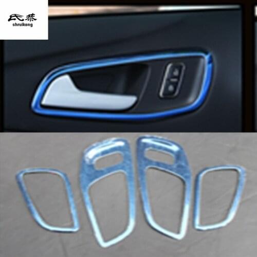 4pcs/lot stainless steel Interior door shake handshandle bowl decoration cover for 2013-2019 Ford KUGA escape car accessories