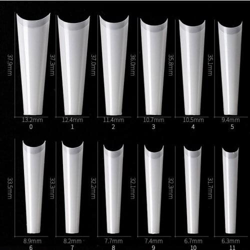 500Pcs French Style Artificial White Clear Nail Tips Natural French Artificial False Tips Design Nail Art Decor