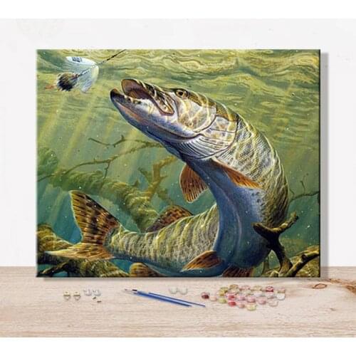 5D Square/Round Diamond Painting Fish Picture Rhinestones Diamond Mosaic Sale Cross Stitch Diamond Embroidery Animals Wall Deocr