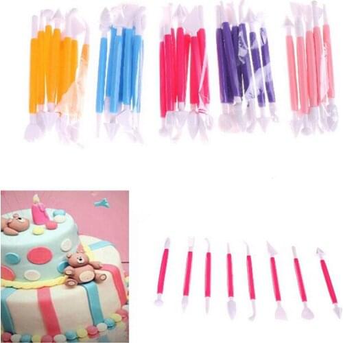 8pcs/Lot 16 Patterns Fondant Cake Decorating Flower Sugar Craft Modelling Tools Clay Fondant Cake Decorating Tools