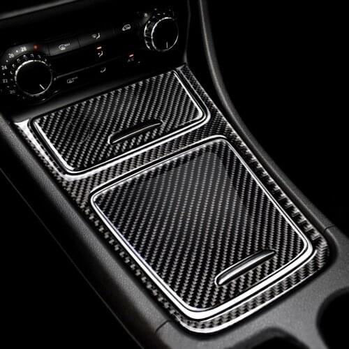 Genuine Carbon Fiber Car Accessories Medium CD Central Control Panel Car Covers For Mercedes Benz W169 W117 W156 A Class CLA GLA