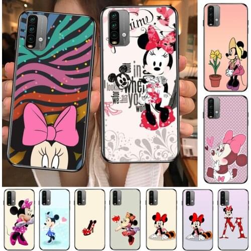 Minnie Mouse Letter Phone Case For XiaoMi Redmi 11 lite 9C 8A 7A Pro 10T 5G Anime Cover Mi 10 Ultra Poco M3 X3 NFC 8 SE cover