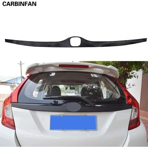 Carbon fiber Rear Trunk decoration sticker Boot door trim For Honda FIT 2014-2019 Car Stickers C1576