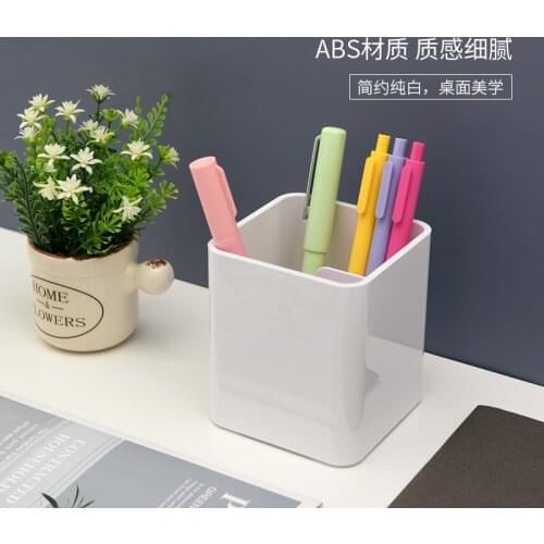 KACO LEMO Pen Holder For Office Desk Storage Box ,Multifunction Creative White Stationery Pen Holder For Pens Ruler Scissors