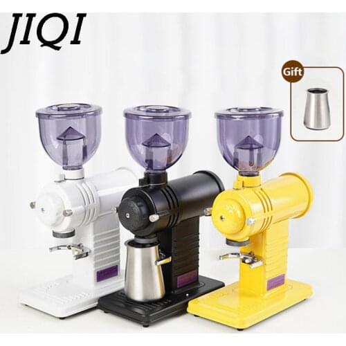 JIQI 220V/110V Electric Coffee Grinder Maker 200W big power Electric Beans Grinding Machine yellow black white