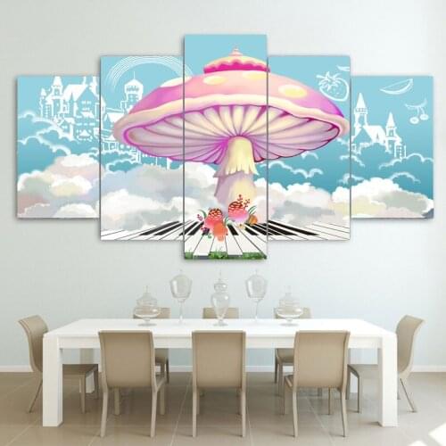 Home Living Cartoon Mushroom HD Print Canvas Painting Wall Art Picture for Living Room Home Decor