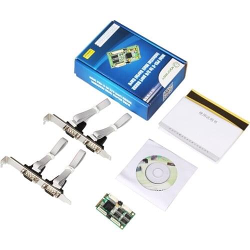 Good Quality Mini PCI-Express to 4-port RS232 DB-9 Pin Industial Serial Controller PCIe Expansion Card Best Price