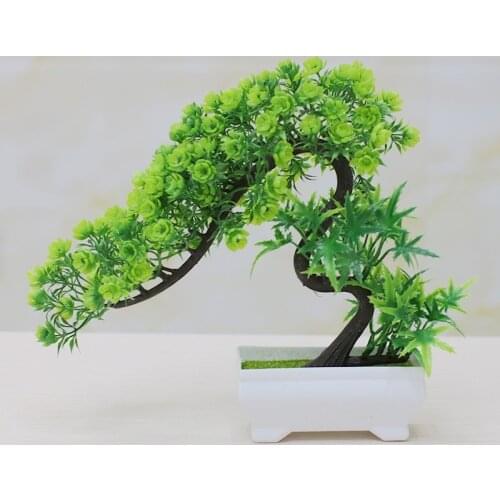 Artificial Plants Bonsai Small Tree Pot Plants Fake Flowers Potted Ornaments for Home Decoration Hotel Room Garden Decor