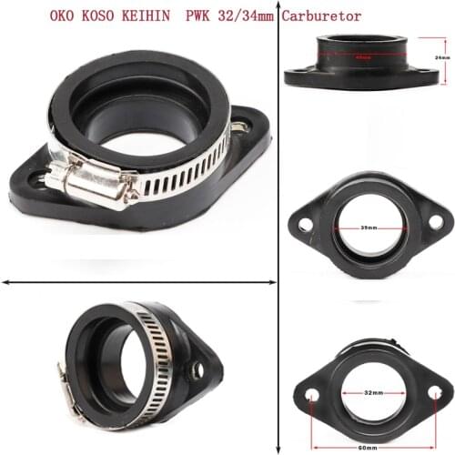 New Motorcycle Carburetor Adapter Inlet Intake Pipe Rubber Mat Fit on PWK 32mm 34mm Carburetor universal UTV ATV Pit Dirt Bike