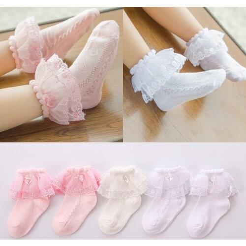 Lace Toddler Girls Ballet Socks For 2-12 Years Princess Beautiful Teens Feet Wear Kids Clothes Accssories
