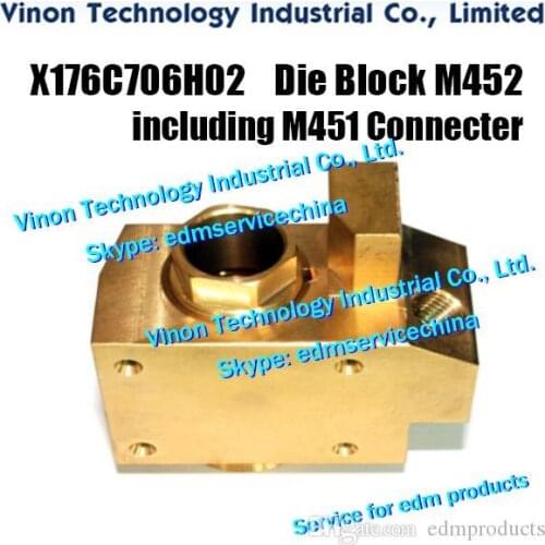 X176C706H02 HA Brass Die Block M452 Upper including M451 Connecter X179D323H02 for Mitsubishi F1,G,H,H1,C,HA machine X176C706G02
