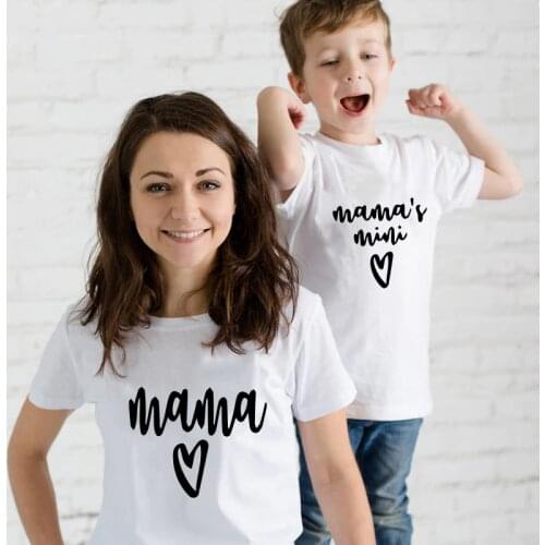 Summer Mommy and Me Shirts Mama Mamas Girl Matching T-Shirts Mommy and Me Outfits Mother Daughter Shirts Gift for New Baby