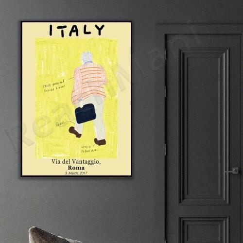 Fashion Illustration Manchester City, Italy Poster | Vintage Wall Art | Mens Fashion Painting Travel Poster | Italy Illustratio