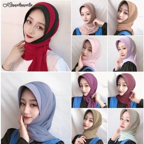 Fashion Wide-Brimmed Amira Cap Muslim Hijab Headwrap Scarf Islamic Shawls Arab Turban Headscarf Dubai Ramadan Headwear