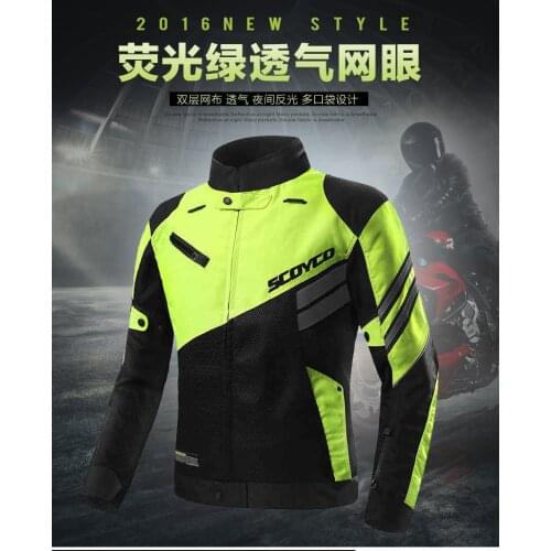 2017 Spring/summer Scoyco JK36 Double mesh cloth Motorcycle jacket Motorcycle suit racing clothes Moto reflective riding jacket