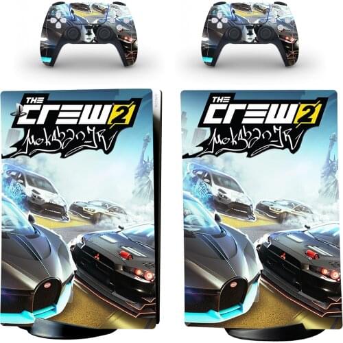 The Crew 2 PS5 Digital Edition Skin Sticker for Playstation 5 Console & 2 Controllers Decal Vinyl Protective Skins