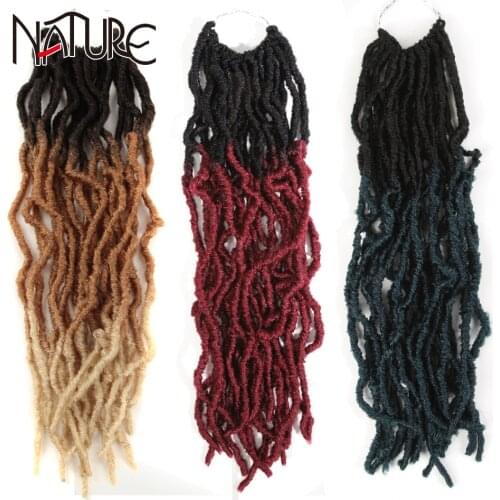 Nature Hair Braid Dreadlocks Crochet Braids 18Inch Long Black Soft Goddess Synthetic Faux Locs Crochet Hair Extensions For Women