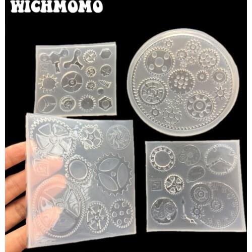 New 1PCS Gear Shape Charms Craft DIY Transparent UV Resin Liquid Silicone Combination Molds for Necklace Earring Making Jewelry
