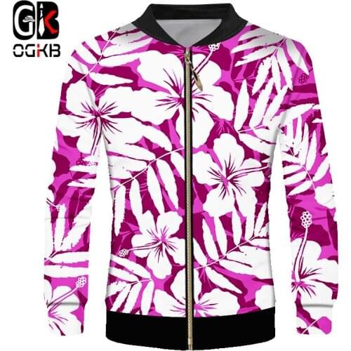 OGKB Zip Jacket Man New Coat 3D Printed Leopard Print And Camouflage Geometric Leisure 6XL Garment Mens Spring Tops