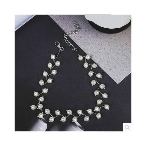 Punk 2020 New Fashion Necklace Gold Simple Short Paragraph Pearl Ms. Clavicle Chain Wholesale Necklace Pearl Collar