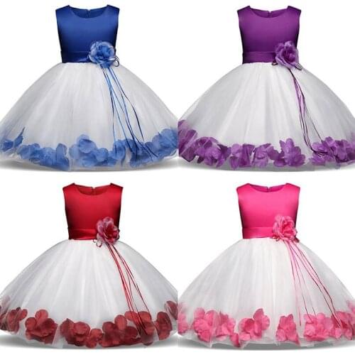 Baby Girls sleeveless Princess Dress Flower Summer Wedding Birthday Party lace Dress Childrens Costume Teenager Prom Designs