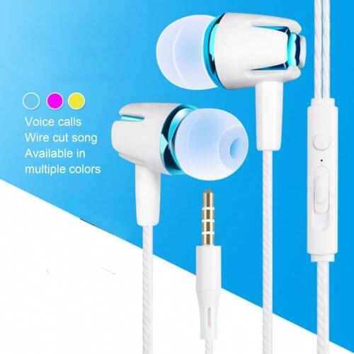 YM108 Wired Earbuds Universal Wire Control Heavy Bass 3.5mm Ergonomic In-ear 4D Stereo Earphones for Sports