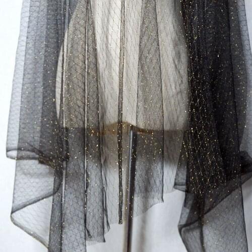 Mesh diamond mesh black and white gold and silver lace fabric width 1.5 meters hollow top accessories