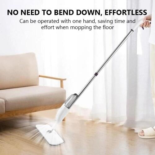 60 Degree Spray Floor Mop with Reusable Microfiber Pads Handle Mop for Home Kitchen Laminate Wood Ceramic Tiles Floor Cleaning