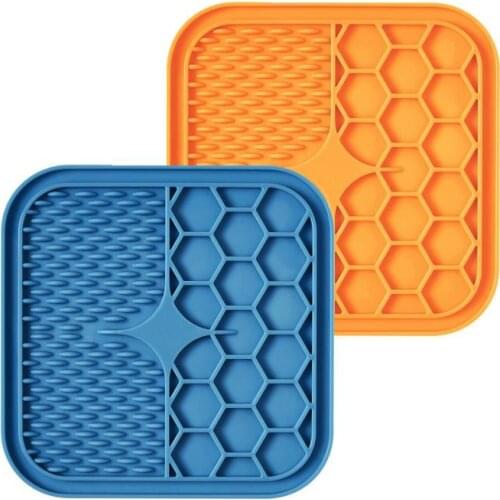 Silica Gel Pet Slow Feeder Dog Feeding Dog Lick Pad Soft Silicone Dog Bowl Mat Training Helper Dog Bowls Puppy Accessories