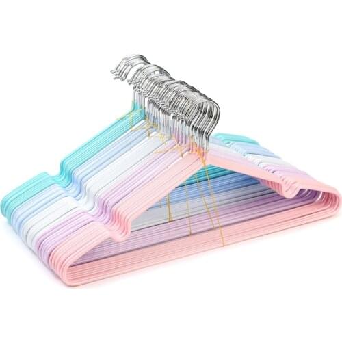 Children Clothes Hanger Toddler Baby Coat Metal+PVC Non-Slip Clothes Drying Rack Household for Kids Clothing Organizer Hook