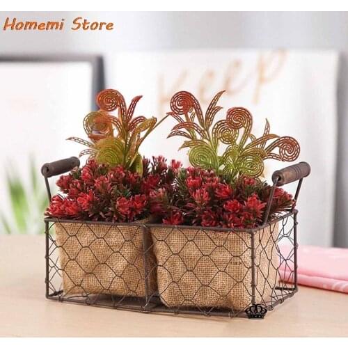 Vintage Handmade Storage Basket Rattan Hanging Flower Pot Folding Basket Garden Flower Pot Plant Basket