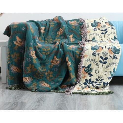 Vintage Cotton Sofa Blanket Leisure Decorative Wall Tapestry Soft Warm Sofa Cover with Tassel Bedsheet Floor Mat