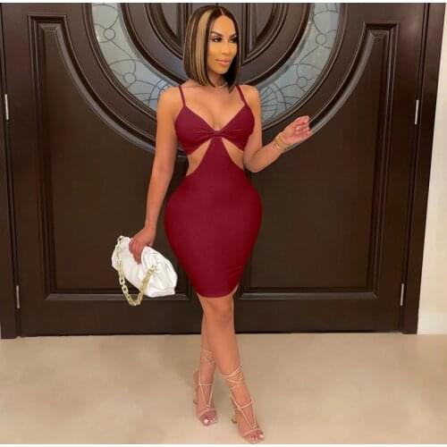 Spring Summer Tube Top Hollow Backless Sexy Dress Party Dresses for Women Lounge Club Outfits Goth Streetwear Y2k Wholesale