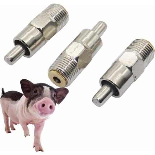 1Pcs 1/2" Thread Pig Hog Steel Automatic Waterer Drinking Fountains Nipple Drinker Livestock Supplies