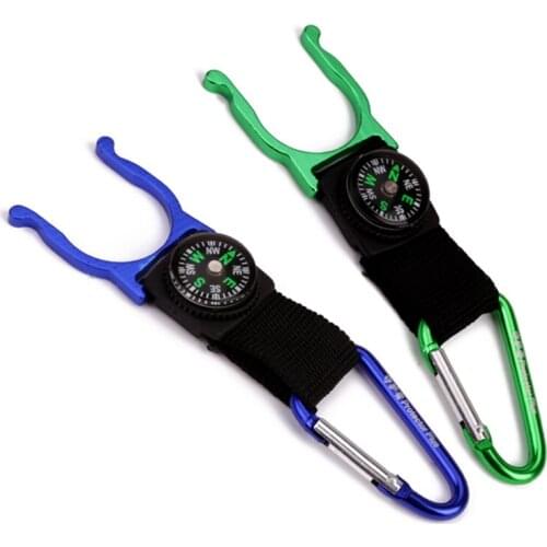 1PC Water Bottle Ring Holder Keychain Belt for Outdoor Camping Hiking Traveling With Compass Tools Sports