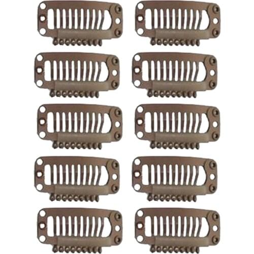 Hair Extension Snap Clips Weft Wig Grips Medium Black Remy Hair Clip In 32mm Hair Extension Clips