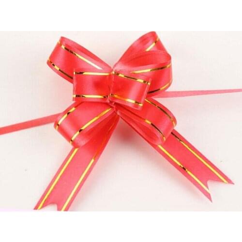 10Pcs/pack Christmas Gift Packing Pull Bow Ribbons Decorative Holiday Pull Flower Ribbons