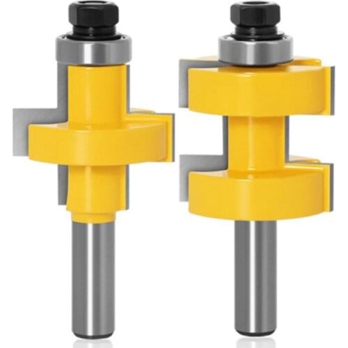 2Pc 12mm Shank High Quality Large Tongue & Groove Joint Assembly Router Bit Set Stock Wood Cutting Tool Promotion