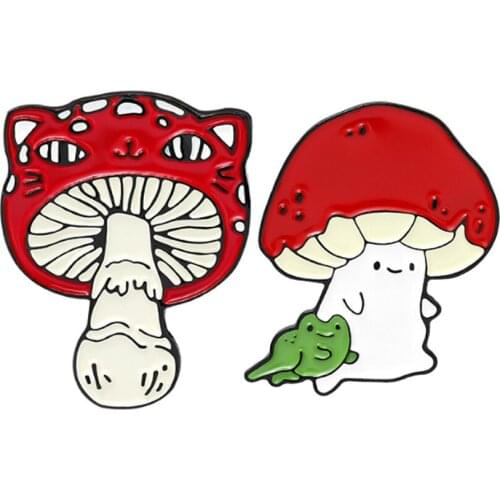 New 20Pcs Red Mushroom Alloy Brooch Badge Lapel Pin Action Figure Toy