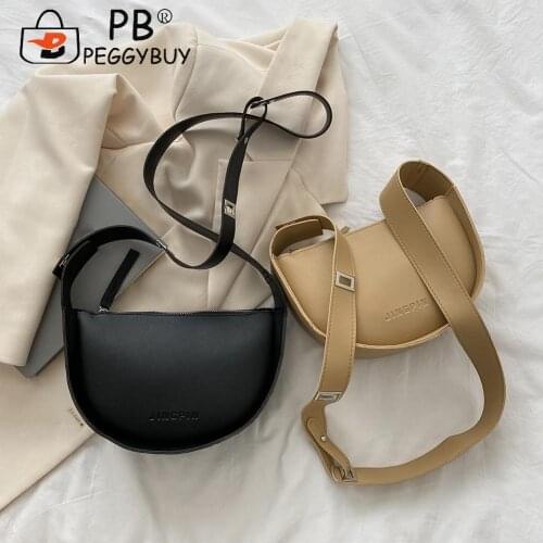 2021 Mini Shoulder Bags Fashion Women PU Leather Shoulder Bag Casual Ladies Semicircle Crossbody Bags for Women