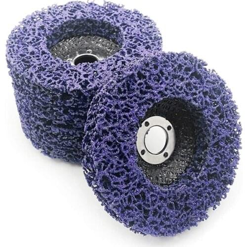 5Pcs 100mm Wheel Disc Abrasive, 5/8Inch Grinders Clean Tool, Strip Discs Grinder Remove Rust Paint Grinding Wheel Purple