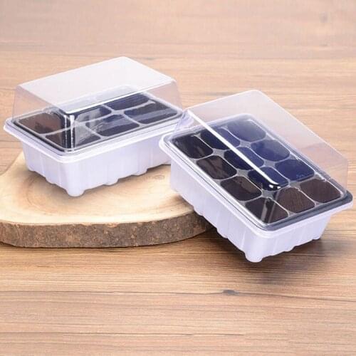 6/12 Cells Nursery Pot Planting Seed Tray Kit Plant Germination Box with Dome and Base Garden Grow Box Gardening Bonsai