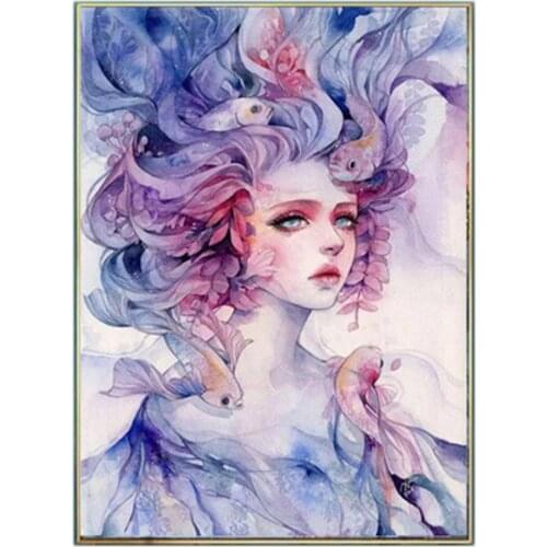 Diamond Painting 5D Cartoon Girl Portrait Full Square/Round Diy Diamond Embroidered Mosaic HD Home Decoration Handmade Products