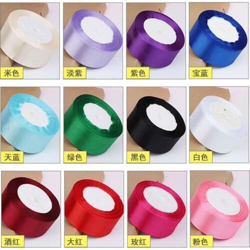 4cm Satin Ribbon 22Meters/Roll White Pink Beige Red Black Blue Purple Green Orange Yellow Ribbon DIY Crafts Sewing Material