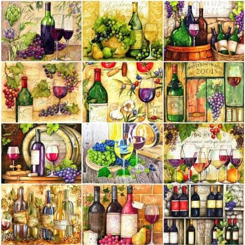 AZQSD 5D Full Square/Round Diamond Painting Cup DIY Diamond Embroidery Fruit Mosaic Picture Of Rhinestones Home Decoration